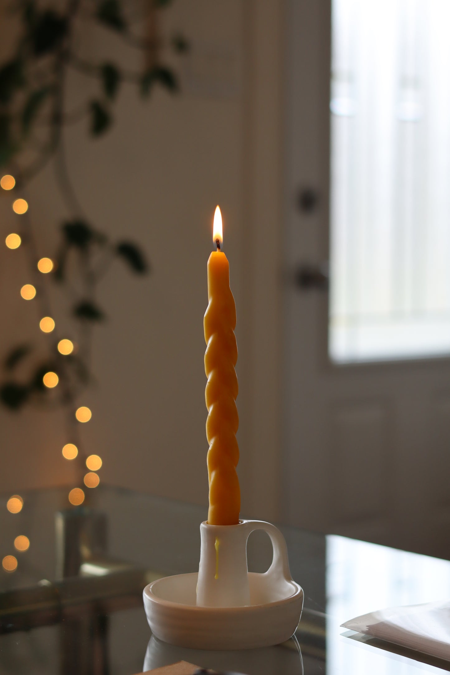 Chandelle double twist - 100% cire d'abeille