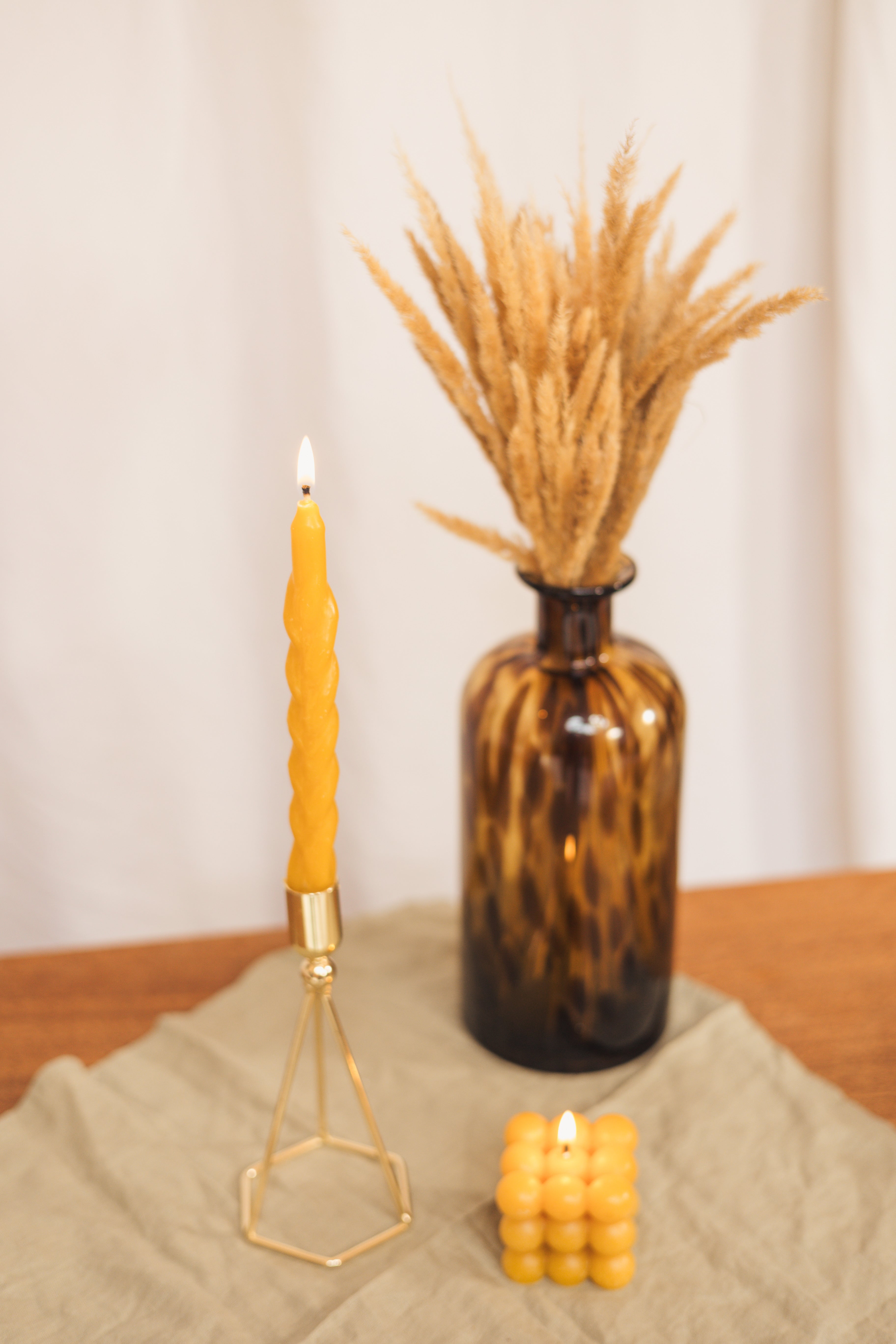 Chandelle double twist - 100% cire d'abeille